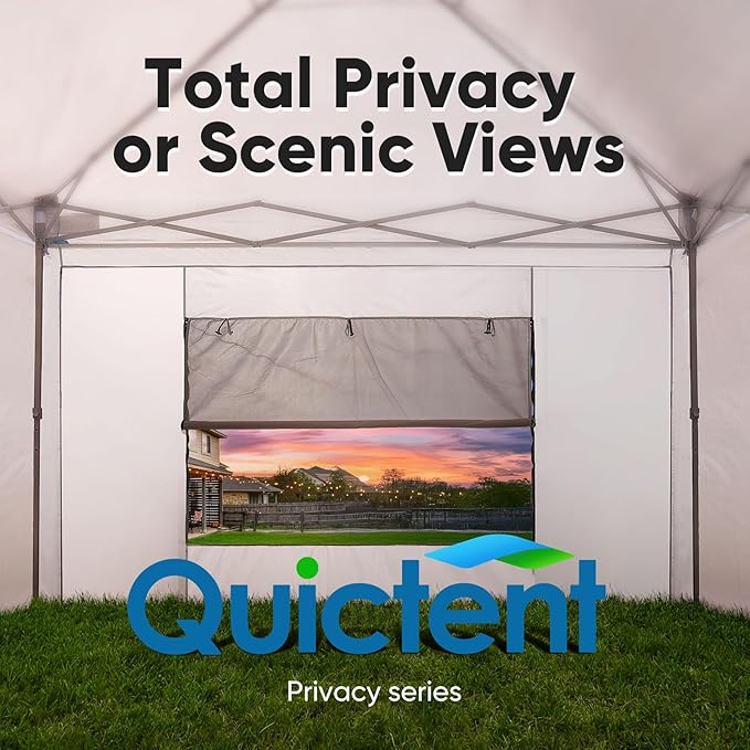 Quictent 10x20 Pop up Canopy with Sidewalls Easy up Canopy Tent Instant Shelter with Windows for Outdoor Event Party