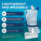 Survivor Filter Clear Collapsible Water Bottles - Travel, Hiking, Foldable, BPA-Free - 2 x