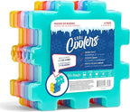 Cool Coolers by Fit & Fresh Kids Puzzle Shaped Lunch Box Ice Packs, Back to School Essential, Reusable Freeze Blocks for Insulated Bags and Cooler, Multicolored, 6PK