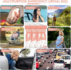 DIBBATU Disposable Urine Bag, 12/24 PCS Pee Bags for Travel for Women/Men, 800ML Emergency Portable Urinal Bag and Vomit Bags, Unisex Urinal Bag for Camping, Traffic Jams, Pregnant, Patient