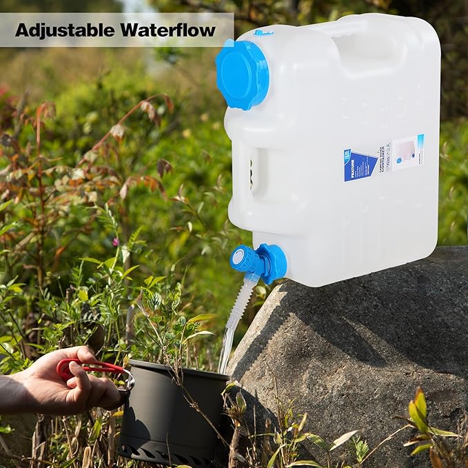 REDCAMP 5 Gallon/18.5L Portable Water Container with Spigot, Camping Water Jug, Water Container,Large Water Tank,Portable Emergency Water Storage for Camping,Car,Hiking,Hurricane Supplies