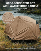 Gonex Camping Tent Cot for Adults, 1-Person Off-Ground Folding Portable Easy Set-up Tent Cot Combo for Hiking, Backpacking, Car & Motorcycle Camping(31.5" W X 78.7" L)-Khaki
