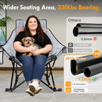 Slendor Oversized Heated Camping Chair with 2000mAh Battery, Padded & Pillow Heated Rocking Chair, 3 Adjustable Heat Settings Camping Rocker Chair for Easy Setup and Foldable Storage