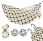 White Buffalo Plaid Check Camping Hammocks Portable Folding Hammock for Camping & Hiking Essential