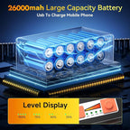 300W Led Work Light Rechargeable,26000MAh Solar Portable Light, 26000LM Magnetic Work Lights, 326 Led Battery Work Lights with Stand 5 Lights Modes IP66 Waterproof for Outdoor Camping Car Repairing