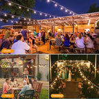 300FT Solar String Lights Outdoor Waterproof, Solar Patio Lights with Remote Control & 90+5 Dimmable ST38 Edison Bulbs Shatterproof,Solar Powered String Lights for Outside Garden Backyard