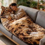 68.9 * 31.5 in Cat Sleeping Bag for Human,Fluffy Cat Sleeping Bag for Adults,Adorable Cats Envelope Sleeping Bags,Washable Warm Blanket for Camping and Home Lounging