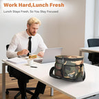 Tirrinia Insulated Lunch Bag for Women Men, Leakproof Lunch Box Containers for Adult, Work, School, Soft Lunchbox for Kids,Boys, Adult Cooler Bag for Picnic Hiking Beach,Camo