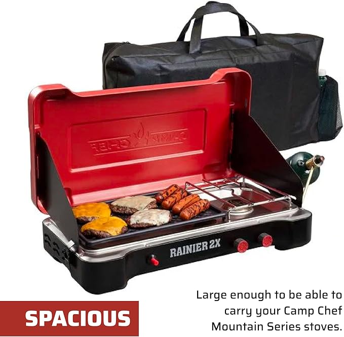 Camp Chef Bag for Compact Cooking System - for Mountain Series Stoves - Easily Store Propane Bottles & Compact Cooking Systems - Carefully Transport Your Camp Stove - Durable, Secure Carry Bag