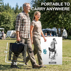 FUNDANGO Oversized Folding Chairs for Outside, Fully Padded Camping Director Chair for Adults, Support 450lbs Portable lawn chairs with Side Table, Side Pockets for outdoor Camp, Picnic, Lawn, Concert