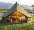 YOLENY Bell Tent, Yurt Tent 4/6/8/10 Person 4 Season Waterproof Glamping Tents w/Stove Jack for Family Camping Outdoor Party, Glamping Tents for Camping - 10/13.1/16.4FT