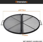 Lineslife X-Marks Fire Pit Cooking Grill Grates Portable, Heavy Duty Folding Round Campfire Grill Grate, Firepit Grill Grate with Handles for Outdoor BBQ Picnic, Black 30 Inch