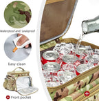 MOV COMPRA Tactical Lunch Bag for Men, Insulated Lunch Box Leakproof for Men Large Capacity with MOLLE Water Bottle Pouch Lunchbox for Adults for Work, Picnic（Camouflage Green）