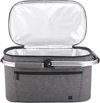 ALLCAMP Picnic Basket - 2 Ice Box Included 32L Insulated Cooler, Thickening Foldable Picnic Basket with Removable Baskets & Sewn-in Frame, Basket for House Warming Gifts New Home(Smoke Gray)