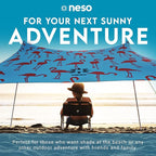 Neso Gigante Portable Beach Tent Sun Shelter - Lightweight Beach Shade Canopy - Easy Setup for Family Outings - Patented Reinforced Corners - UPF 50+ Sun Protection - 8ft Tall, 11 x 11ft - Flamingos