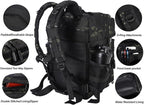 LHI Military Tactical Backpack for Men and Women 45L Army 3 Days Assault Pack Bag Large Rucksack with Molle System - Black CP
