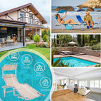 #WEJOY Tanning Chair with Face Hole & Canopy & Side Table, 5 Positions Adjustable Sunbathing Lounge Chair Facedown Chaise Lounge with Pillow Quick Dry for Beach Pool Outdoor Camping Patio,Khaki