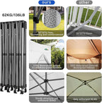 COBIZI 10x30 Heavy Duty Pop up Canopy with 8 sidewalls Party Tent for Parties Weddings Events UPF 50+ Waterproof Commercial Gazebo with Roller Bag, White(Frame Thickened)
