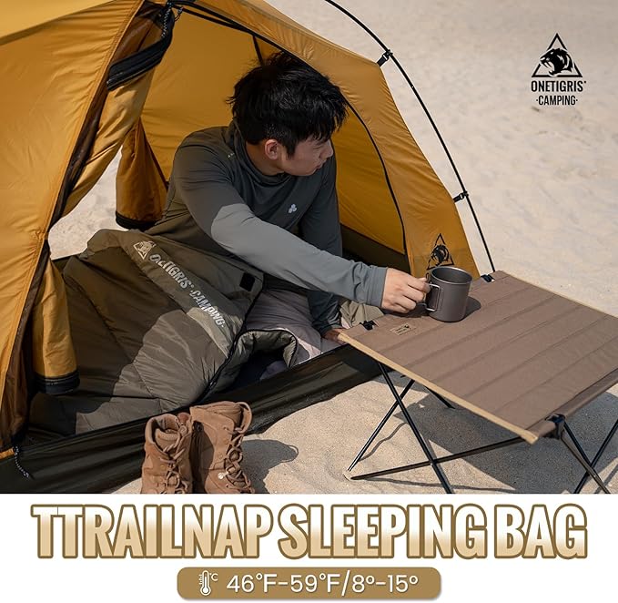 OneTigris Trailnap Sleeping Bag 3 Season Extra-Wide Warm for Camping Backpacking Travel Outdoor Activities