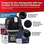 All-in-One 4 Person, LifeStraw Go, 72 Hour Bug Out Bag Emergency Survival Kit for Family. Be Prepared for Hurricanes, Floods, Tsunami, Other Disasters