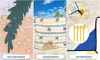 Beach Blanket Waterproof Sandproof Extra Large Beach Mat 79" X 83"/120"x108"for 1-8 Adults Quick Drying Durable Outdoor Picnic Mat for Beach Travel Camping Hiking