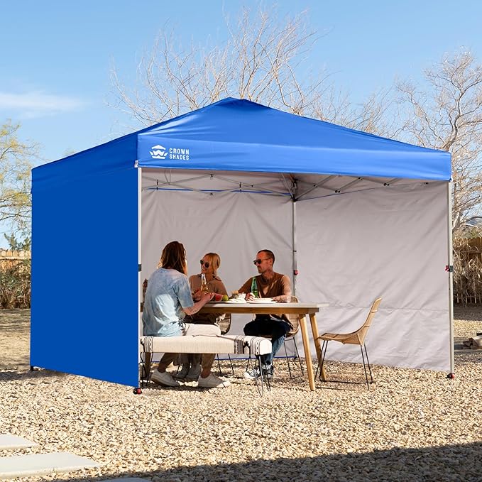 CROWN SHADES 12x12 Canopy Sidewalls (4pck) - Side Walls 12x12, Sidewalls for Canopy - Tent Accessories, Blue