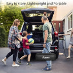 Anbte 3ft Aluminum Roll Top Camping Table, 2 Adjustable Height Camping Table Folding with Storage Net & Bag Lightweight Roll Up Table for Indoor Outdoor Backyard BBQ Patio Picnic, 32.2” X 16”, Black