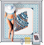 Beach Blanket Waterproof Sandproof Extra Large Beach Mat 79" X 83"/120"x108"for 1-8 Adults Quick Drying Durable Outdoor Picnic Mat for Beach Travel Camping Hiking