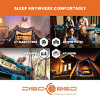 Disc-O-Bed Extra Large Portable Bunk Camping Cots with Carry Bags - Heavy-Duty Indoor or Outdoor Sleeping System, Converts to Bench or Separate Beds, 500 lb Weight Capacity Per Cot, Black