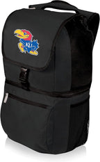 PICNIC TIME NCAA Kansas Jayhawks Zuma Backpack Cooler, Soft Cooler Backpack, Lunch Cooler, (Black)