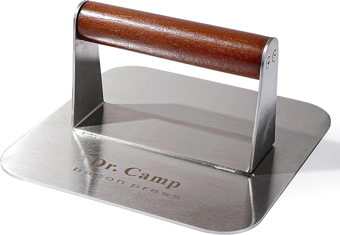 7 INCH Stainless Steel Smash,Burger Press,Burger Smasher,Hamburger Press,Patty Smasher, Meat Press, Bacon Press, Grill Press with Wood Handle (HT-B-7006)