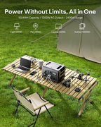 Core 1200W Power Station + 200W Solar Panel – 1024Wh LiFePO4, 1200W/2400W Peak, 1.5H Fast Charge, IP65 12-Fold Panel for Home Backup, Camping, RV, Off-Grid