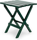 Camco 51691 Green Large Adirondack Portable Outdoor Folding Side Table, Perfect for The Beach, Camping, Picnics, Cookouts and More, Weatherproof and Rust Resistant
