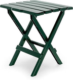 Camco 51691 Green Large Adirondack Portable Outdoor Folding Side Table, Perfect for The Beach, Camping, Picnics, Cookouts and More, Weatherproof and Rust Resistant