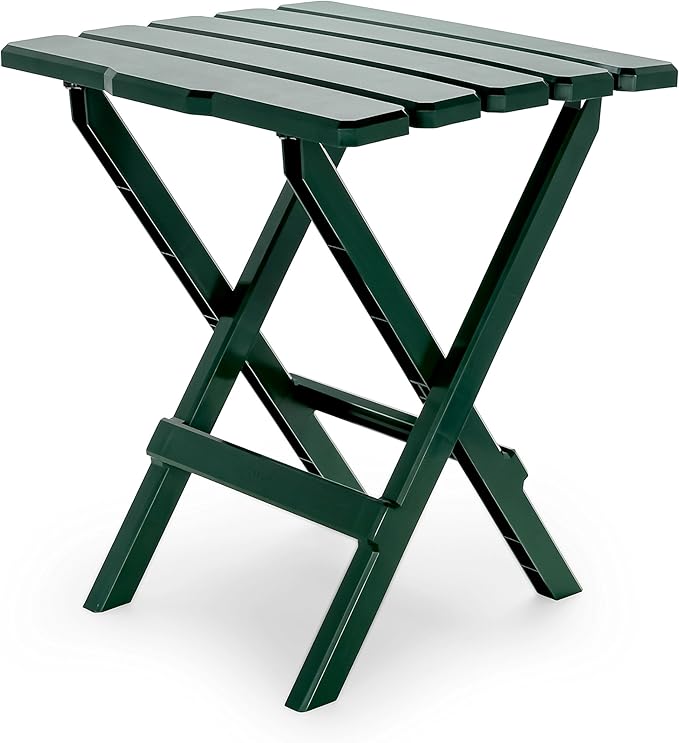 Camco 51691 Green Large Adirondack Portable Outdoor Folding Side Table, Perfect for The Beach, Camping, Picnics, Cookouts and More, Weatherproof and Rust Resistant