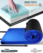 3 Inch Memory Foam Camping Mattress, Dual Layer Thick Sleeping Camp Pad for Car Tent Cot, Roll-Up Portable Glamping Floor Bed for Guests Sleepover