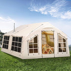 2025 Upgraded Waterproof Inflatable Camping Tent, Large Blow-Up Air Tent, No Assembly Needed Luxury Glamping House, Oxford Fabric