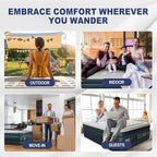 Outvita 18in Queen Air Mattress with Built-in Pump, Quick Assembly Comfort Luxury Blow Up Air Bed Self-Inflation/Deflation - Breathable and Flatness-Free for Guests and Home, Camping, Travel