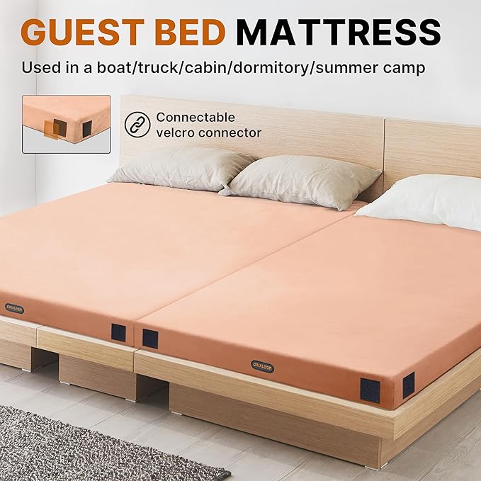 Floor Memory Foam Car Camping Bed Glamping Roll Up Futon Mattress, Japanese Floor Sleeping Mat Camp Cot Mattress Pad Travel Guest Side Sleepers [Twin: 75 * 38 * 3'']