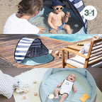Babymoov Aquani Tent & Pool 3 in 1 Pop Up Tent, Kiddie Pool and Play Area (Summer 2024 Essential), Marine, One Size