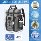 Tactical Cooler Backpack - 42 Cans Backpack Coolers Insulated Leak Proof for Men Adults, Soft Cooler Insulated Backpack for Lunch, Work, Camping, Hiking, Picnic, Beach & Travel