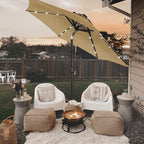 Blissun 7.5 ft Solar Umbrella, 18 LED Lighted Patio Umbrella, Table Market Umbrella