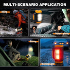 Solar Powered Flashlight Rechargeable, 8 Light Modes 2000mAh Battery 3000 Lumens USB LED Handheld Flashlights, Multi-Function Flashlight for Emergency Spotlight Camping Lantern Hiking (Yellow) 2pcs