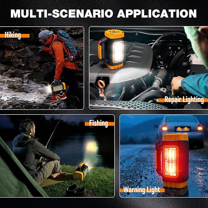 Solar Powered Flashlight Rechargeable, 8 Light Modes 2000mAh Battery 3000 Lumens USB LED Handheld Flashlights, Multi-Function Flashlight for Emergency Spotlight Camping Lantern Hiking (BLUE) 1PC