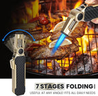 Butane Torch Lighter Kitchen Torch with Safety Lock, Butane Refillable Gas Lighter Cooking Torch - Adjustable Windproof Jet Flame for Camping Baking BBQ Soldering Grill Candle (Gas Not Included)