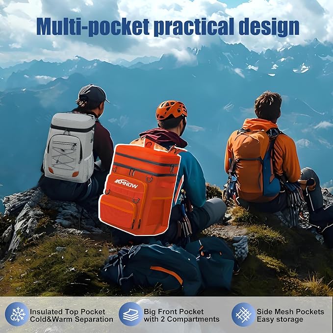 Backpack Cooler Insulated Leak Proof for Men Wowen 36 Cans Soft Cooler Backpack Insulated Waterproof Large Capacity Coolers Bag Portable for Lunch Camping Travel Picnic Hiking