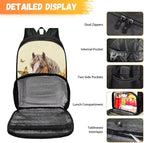 Sunflower Horse Extra Large Travel Laptop Backpack Reusable School Business Work All In One Meal Bag Hiking Insulated Cooler Lunch Backpack for Men Women