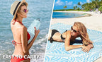 Beach Blanket Waterproof Sandproof Beach Mat 79" X 83"/10'x9'for 2-8 Adults Quick Drying Outdoor Picnic Mat Beach Accessories for Travel, Camping, Hiking