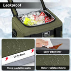 MIER Large Lunch Box for Men Women Adult Insulated Soft Sided Cooler 24 Can Leakproof Lunch Bag Collapsible for Work Travel Camping Beach, 15L (Army Green-No Luggage Strap)