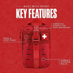 My Medic MyFak Mini Pro First Aid Kit - Small and Lightweight for Camping Hiking and Backpacking - 70 Items IFAK with Tourniquet - HSA/FSA Great for Travel - Red